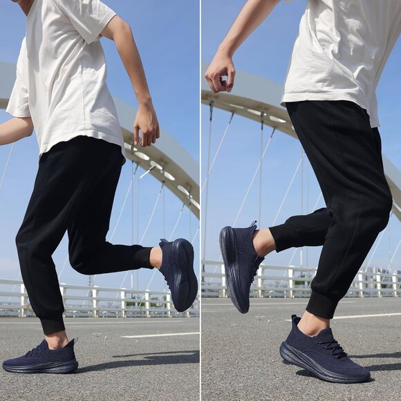 ⚡Men All Blue Fashion Mesh Non Slip Lightweight Workout Breathable Gym Sneakers - Picture 2 of 6